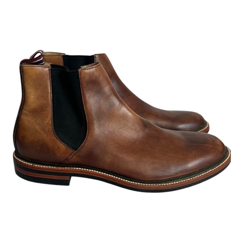 J. Crew Oar Striped Chelsea Leather Boots Size 11.5